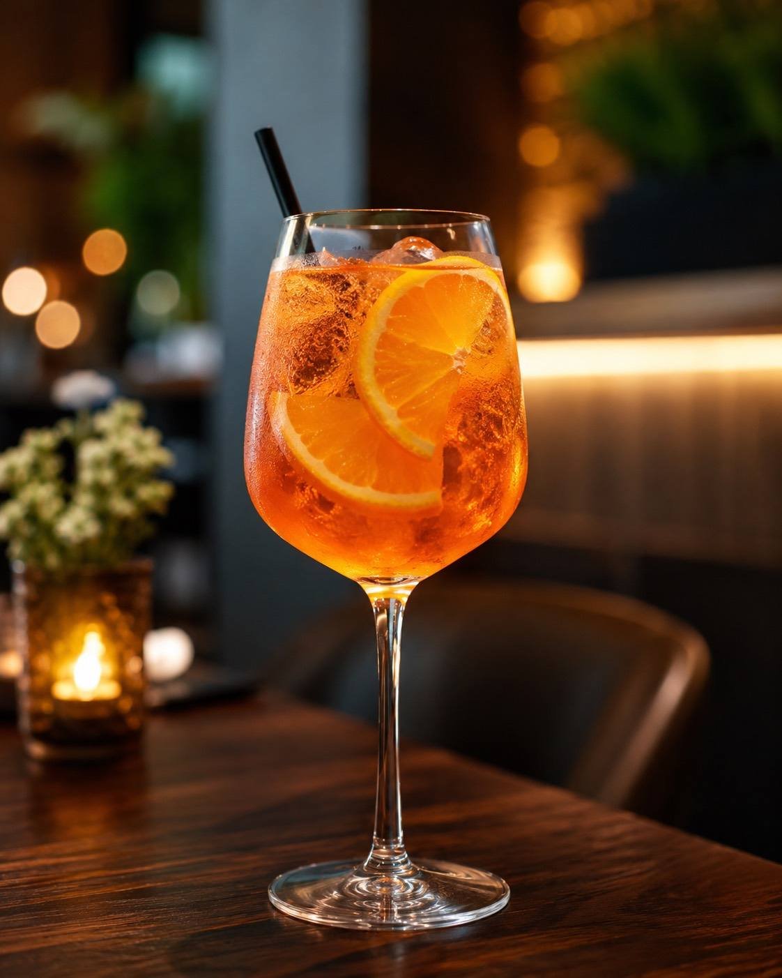 Ein Aperol Spritz auf der Terrasse zur goldenen Stunde